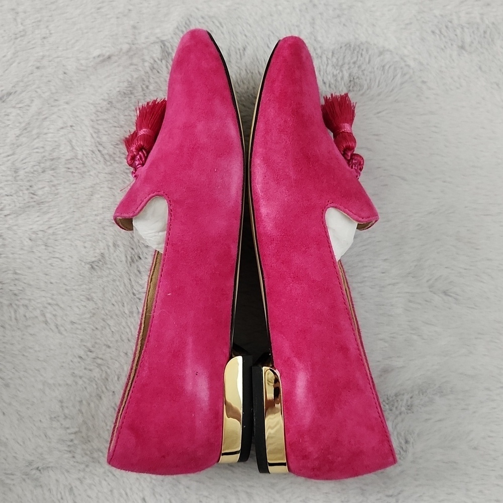 *NWT Talbots Black Everson Kiltie Pink Suede Tassel Loafers 5.5M - Picture 7 of 13